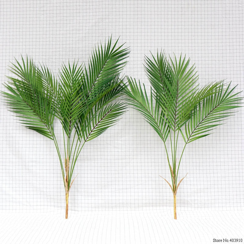 88 CM Green Artificial Palm Leaf Plastic Plants Garden Home Decorations Scutellaria Tropical Tree Fake Plants