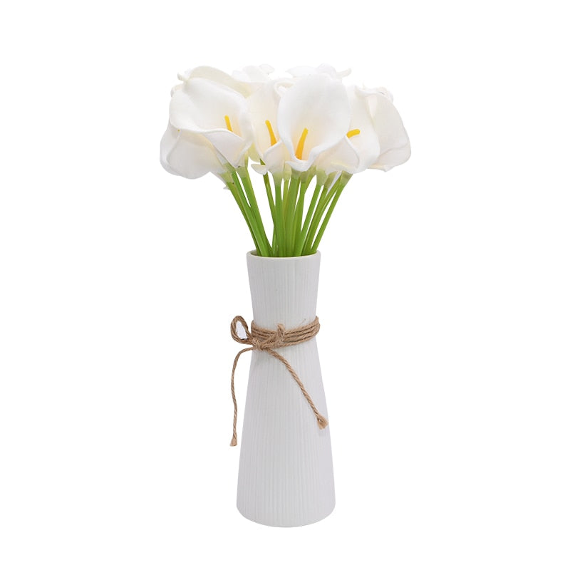 10Pcs High Quality Real Touch Calla Lily Artificial Flowers Calla Lily Bouquet For Wedding Bouquet Bridal Home Flower Decoration