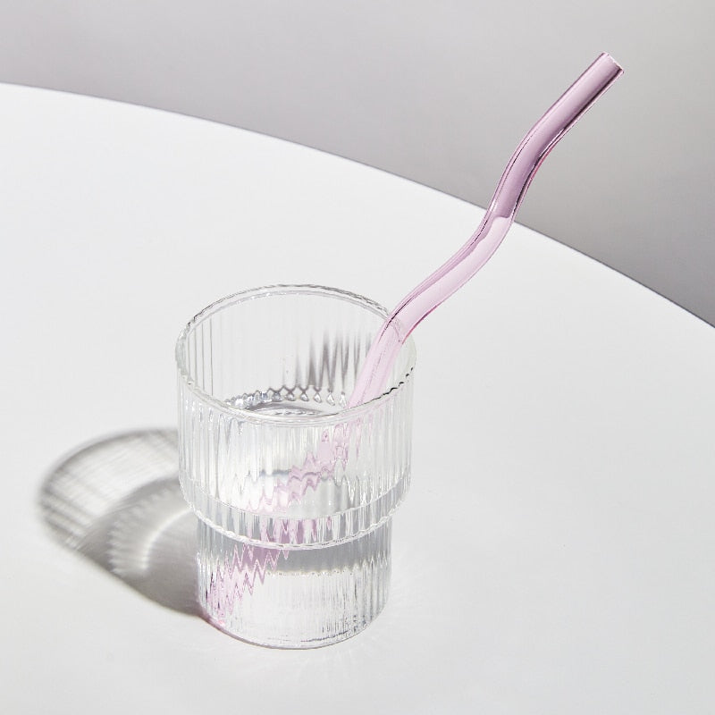 Floriddle Artistry Glass Straws Twist Reusable Straws Heat Resistant Glass Straw Drinking Milk Tea Long Stem Glass Staw