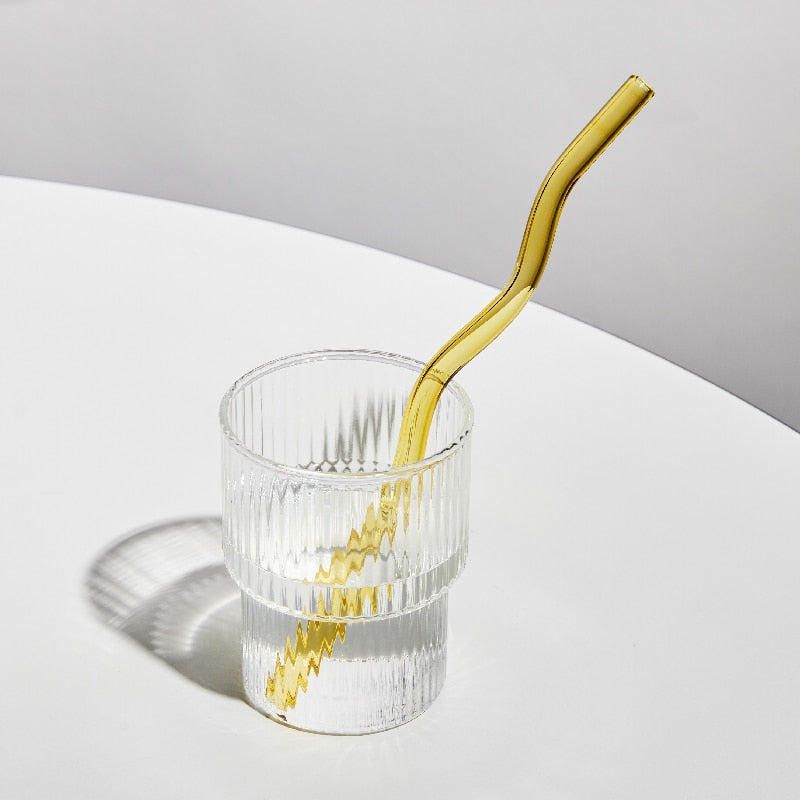 Floriddle Artistry Glass Straws Twist Reusable Straws Heat Resistant Glass Straw Drinking Milk Tea Long Stem Glass Staw