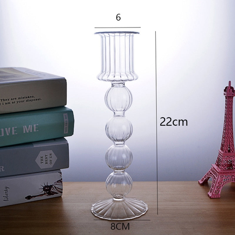 Glass Candle Holder Home Decor Wedding Decoration Home Decoration Accessories European Retro Crystal Candlestick Dropshipping