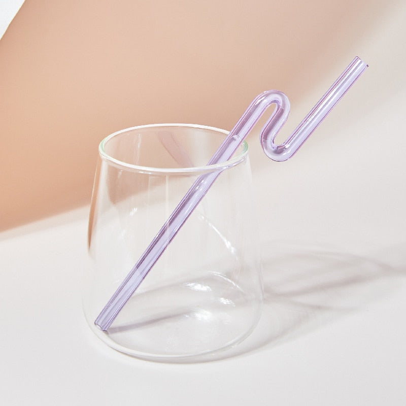 Floriddle Artistry Glass Straws Twist Reusable Straws Heat Resistant Glass Straw Drinking Milk Tea Long Stem Glass Staw