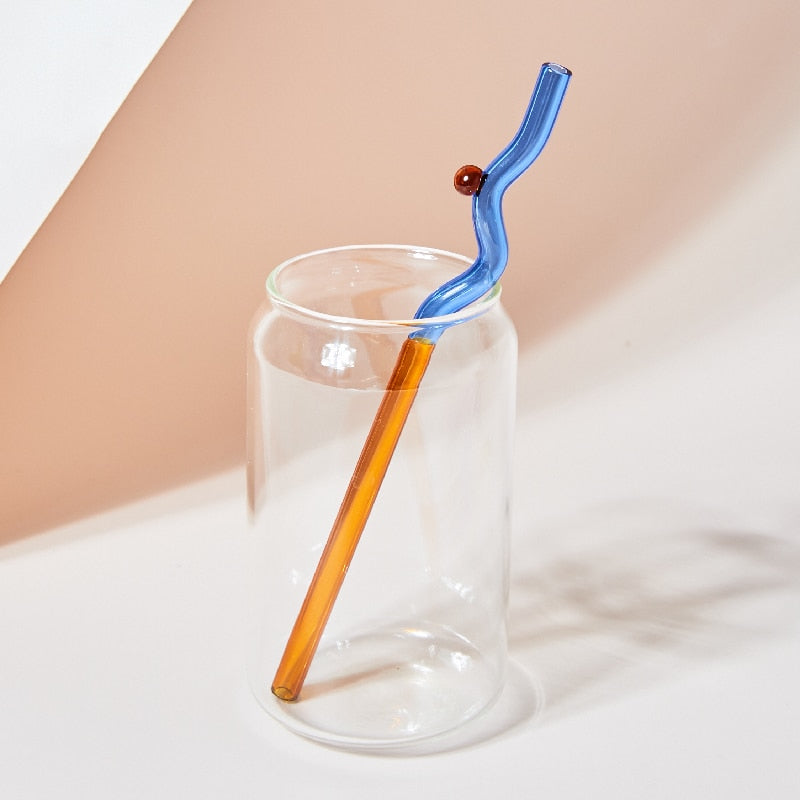 Floriddle Artistry Glass Straws Twist Reusable Straws Heat Resistant Glass Straw Drinking Milk Tea Long Stem Glass Staw